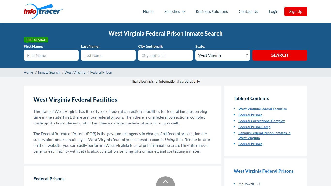 West Virginia Federal Prisons Inmate Records Search ...