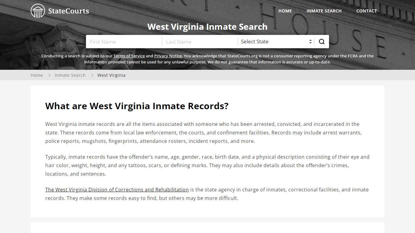 West Virginia Inmate Search, Prison and Jail Information ...